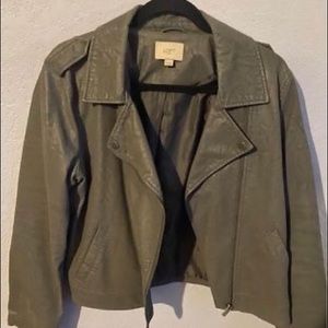Size 10 Loft faux leather grey jacket